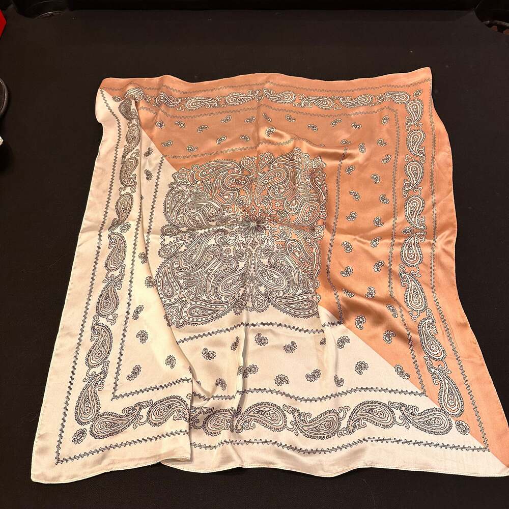 Paisley Satin Scarf Two-tone Neck/Hair Scarf (70 cm x 70 cm)